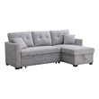Alexent Sleeper Sofa Convertible Sectional w Reversible Storage LIGHT GRAY