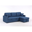 Alexent Reversible Sleeper Sofa Full Bed Storage Ottoman Cup Holders BLUE