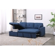 Alexent Reversible Sleeper Sofa Full Bed Storage Ottoman Cup Holders BLUE