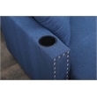 Alexent Reversible Sleeper Sofa Full Bed Storage Ottoman Cup Holders BLUE
