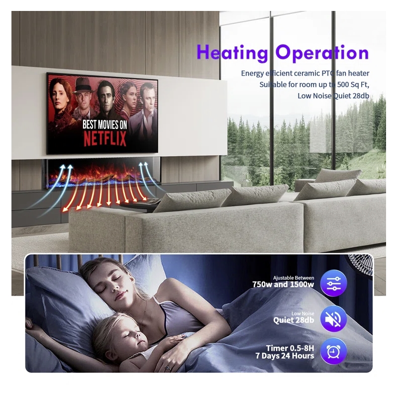 ALEXENT 3 Sided Electric Fireplace 56