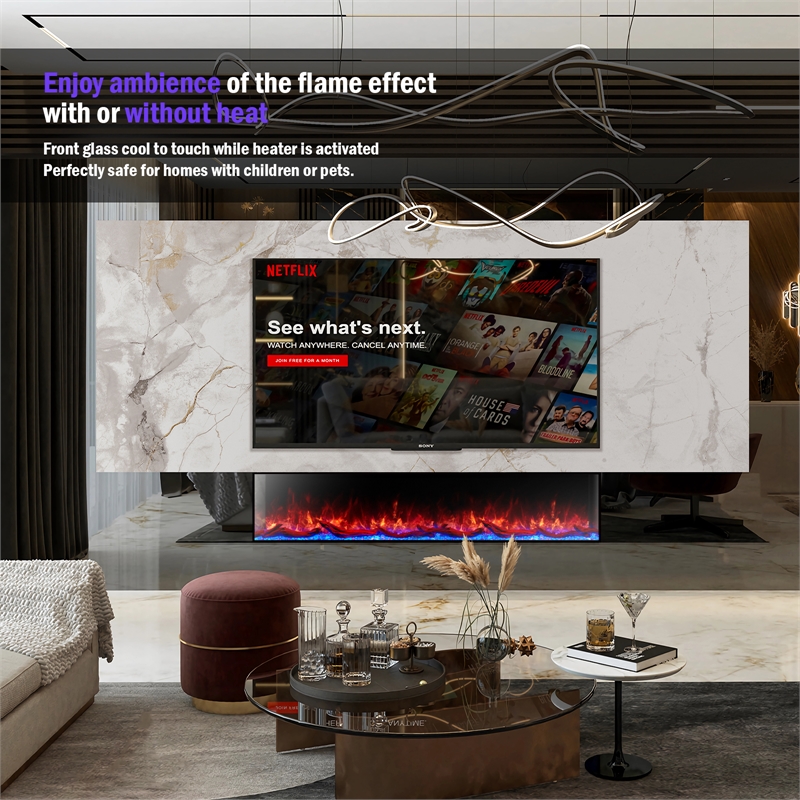 ALEXENT 3 Sided Electric Fireplace 96