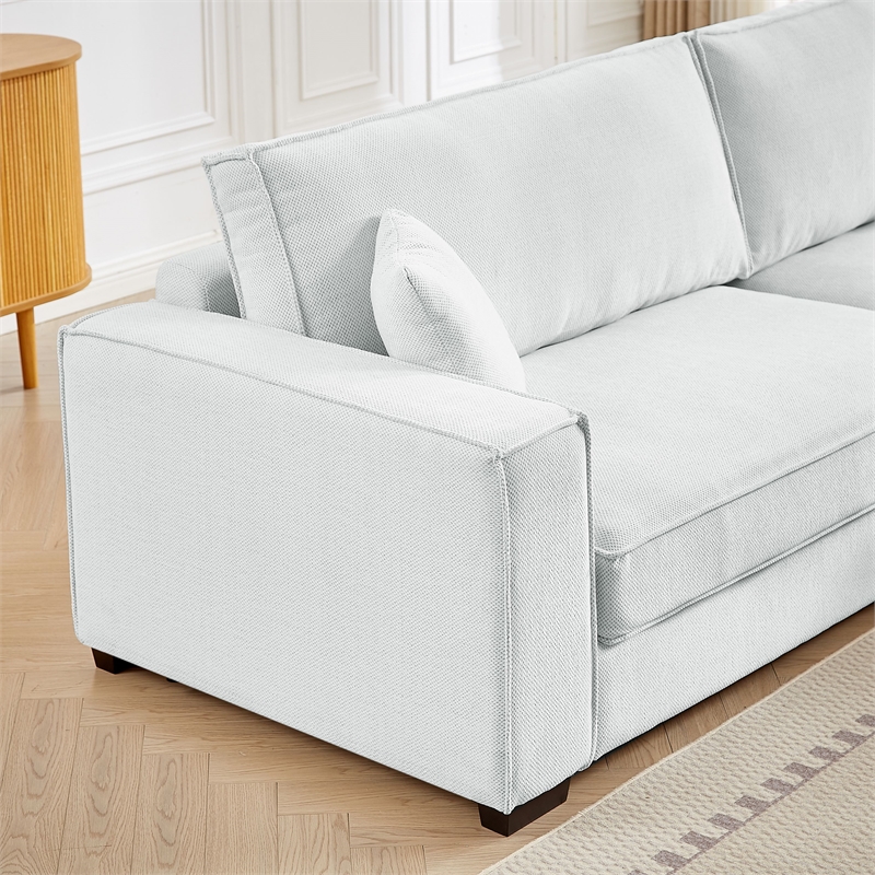 Alexent Modular Sectional Sofa w Ottoman RIGHT-Facing Chaise Couch Light Gray