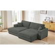 Alexent Modular Sectional Sofa w Ottoman LEFT-Facing Chaise Couch Dark Gray
