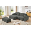 Alexent Modular Sectional Sofa w Ottoman LEFT-Facing Chaise Couch Dark Gray