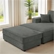 Alexent Modular Sectional Sofa w Ottoman LEFT-Facing Chaise Couch Dark Gray