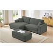 Alexent Modular Sectional Sofa w Ottoman LEFT-Facing Chaise Couch Dark Gray