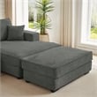 Alexent Modular Sectional Sofa w Ottoman RIGHT-Facing Chaise Couch Dark Gray