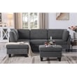 ALEXENT L-Shaped Fabric Sectional Sofa w Chaise Ottoman Left Facing-DARK GRAY