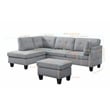 ALEXENT L-Shaped Fabric Sectional Sofa w Chaise Ottoman Left Facing-DARK GRAY