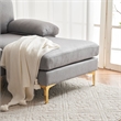 ALEXENT U- Shaped Sectional Fabric Sofa with Double Chaise ands- Dark Gray