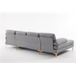 ALEXENT U- Shaped Sectional Fabric Sofa with Double Chaise ands- Dark Gray