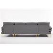 ALEXENT U- Shaped Sectional Fabric Sofa with Double Chaise ands- Dark Gray