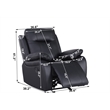 Alexent Manual Faux Leather Recliner Couch Reclining Arm Chair in Black