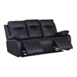 Alexent Manual Faux Leather Recliner 3-Seater Sofa Couch in Black