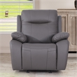 Alexent Manual Faux Leather Recliner Couch Reclining Arm Chair in Gray