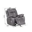 Alexent Manual Faux Leather Recliner Couch Reclining Arm Chair in Gray
