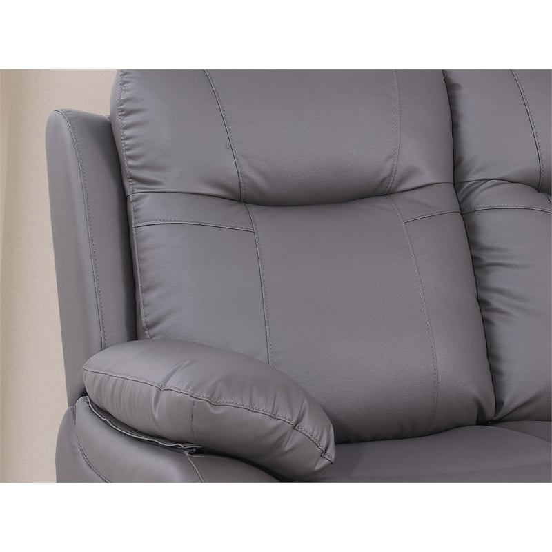 Alexent Manual Faux Leather Recliner Couch Reclining Arm Chair in Gray