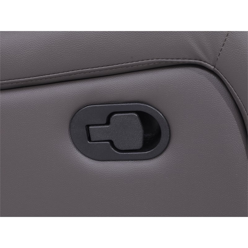 Alexent Manual Faux Leather Recliner Couch Reclining Arm Chair in Gray