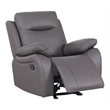 Alexent Manual Faux Leather Recliner Couch Reclining Arm Chair in Gray