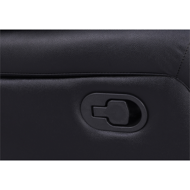 Alexent Recliner Sofa Faux Leather 3 Pieces Manual Recliners Couch Set Black