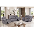 Alexent Recliner Sofa Faux Leather 3 Pieces Manual Recliners Couch Set Gray