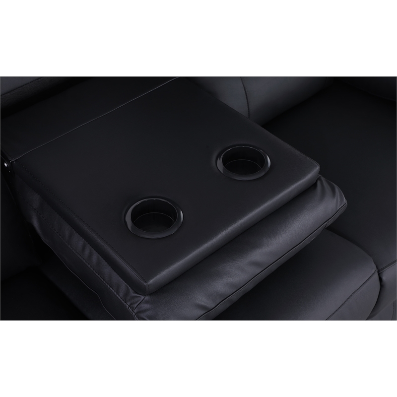 Alexent Recliner Leather Sofa Couch 3 Pieces Electric Power Lift Recliner Black