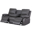 Alexent Recliner Leather Sofa 3 Pieces Power Reclining Home Theater Seating Gray
