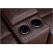 Alexent Leather Recliner Sofa 3 Pieces Power Recliner Home Theater Seating Brown