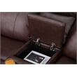 Alexent Leather Recliner Sofa 3 Pieces Power Recliner Home Theater Seating Brown
