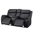 Alexent Leather Recliner Sofa 3 Pieces Power Recliner Home Theater Seating Black
