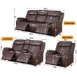 Alexent Leather Recliner Sofa 3 Pieces Power Recliner Home Theater Seating Black