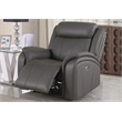 Alexent Leather Recliner Sofa 3 Pieces Power Recliner Home Theater Seating Gray