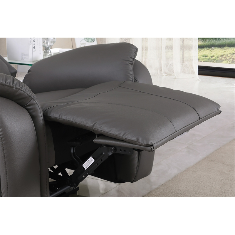 Alexent Leather Recliner Sofa 3 Pieces Power Recliner Home Theater Seating Gray