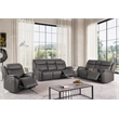 Alexent Leather Recliner Sofa 3 Pieces Power Recliner Home Theater Seating Gray