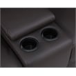 Leather Power Loveseat Recliner Sofa Cup Holders & Storage Reclining Sofa Brown