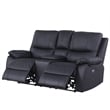 Alexent Recliner Leather Sofa with Cup Holders & Storage Loveseat Recliner Black