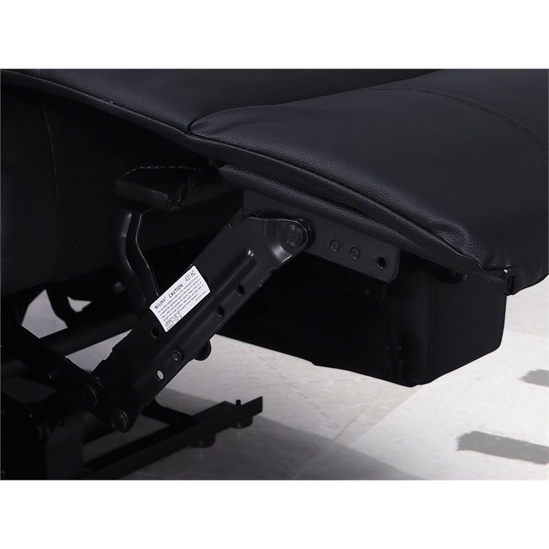 Alexent Recliner Leather Sofa with Cup Holders & Storage Loveseat Recliner Black