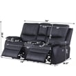 Alexent Recliner Leather Sofa with Cup Holders & Storage Loveseat Recliner Gray