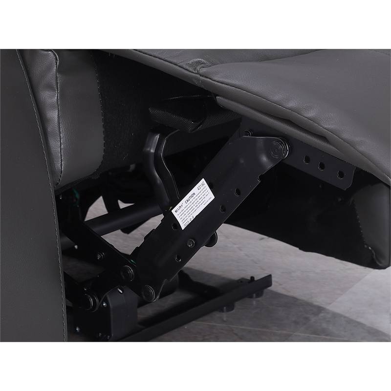 Alexent Recliner Leather Sofa with Cup Holders & Storage Loveseat Recliner Gray