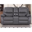Alexent Recliner Leather Sofa with Cup Holders & Storage Loveseat Recliner Gray