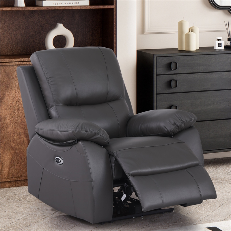 Alexent Leather Armchair Recliner Electric Power Lift  Reclining Sofa Gray