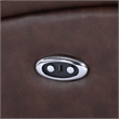 Alexent Recliner Leather Sofa Power Reclining 3 Seater Sofa Theater Couch Brown
