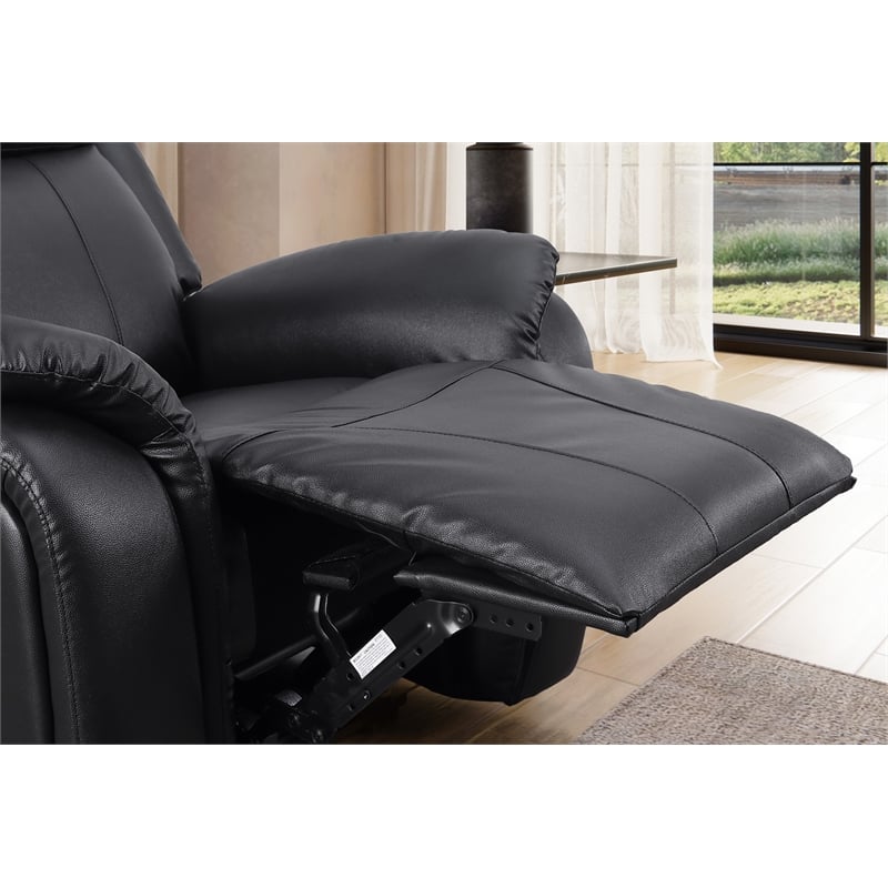 Alexent Leather Recliner Sofa Power Reclining 3 Seater Theater Couch Sofa Black