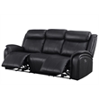 Alexent Leather Recliner Sofa Power Reclining 3 Seater Theater Couch Sofa Black