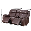 Alexent Leather Loveseat Recliner Power Lift Reclining Sofa w Cupholder Brown