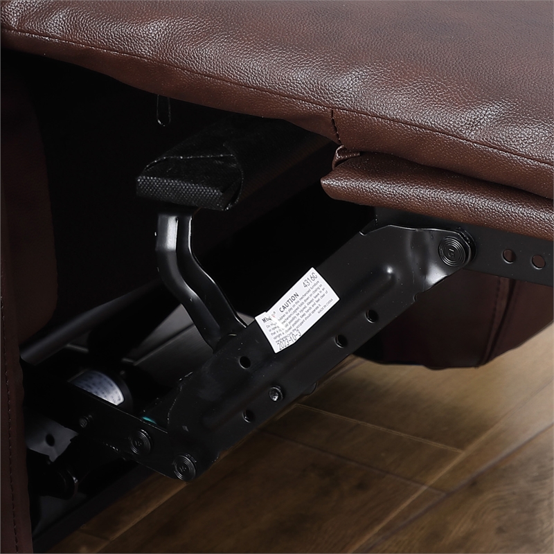 Alexent Leather Loveseat Recliner Power Lift Reclining Sofa w Cupholder Brown