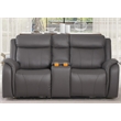 Alexent Leather Loveseat Recliner Power Lift Reclining Sofa w Cupholder Gray