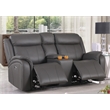 Alexent Leather Loveseat Recliner Power Lift Reclining Sofa w Cupholder Gray