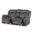 Alexent Leather Loveseat Recliner Power Lift Reclining Sofa w Cupholder Gray